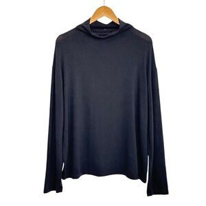 Aritzia Wilfred Free Women Long Sleeve Turtleneck Sweater Sz Large Black Stretch